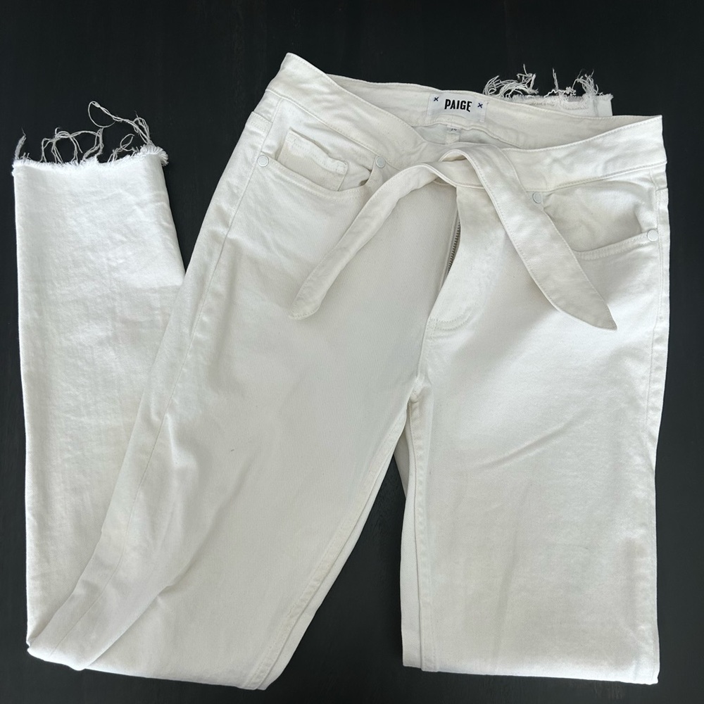 PAIGE white mid rise Jeans